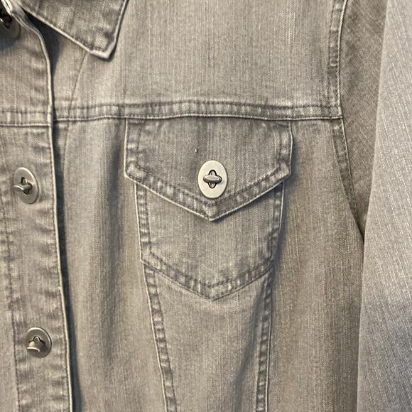 Additions by Chico's Women's Jacket Stretch Denim Gray Size 3 - Picture 5 of 7